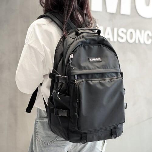 Backpack College Student School Black White Teenagers Harajuku Style School Mochila Casual Rucksack Travel Waterproof Daypack