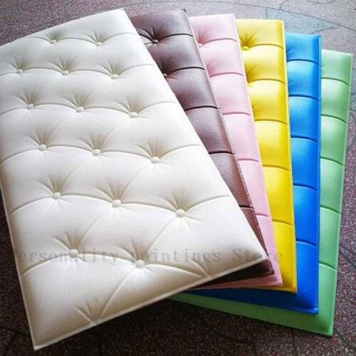 Self-Adhesive 3D Three-Dimensional Wall Stickers Thicken Tatami Anti-Collision Wall Mat ChildrenS Bedroom Bed Soft Cushion