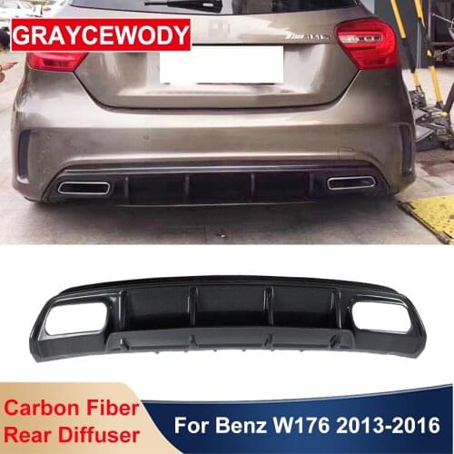 AMG Style Carbon Fiber Rear Lip Back Bumper Spoiler Diffuser For Benz W176 A Class A45 A250 A200 A260 Sport Car Styling 2013-18