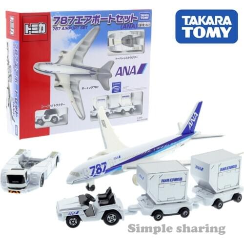 Takara Tomy TOMICA 787 airport set DIECAST miniature car toys magic metallic Kids Toys model for children