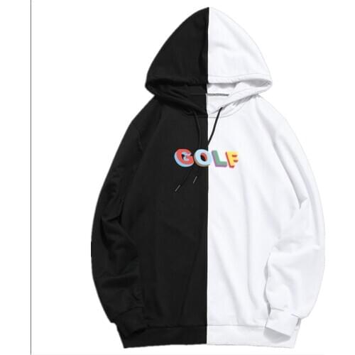 Fashion Mens Sweatshirt Hoodies GOLF Letter Print Sweatshirt Men/Women Hip Hop Hoodie Sweatshirts Splicing Women Men Clothing