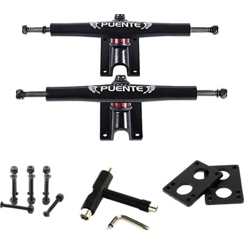 Top!-PUENTE 2Pcs Generic 7 Inch Skateboard Bracket Truck Accessory Shock Resistant Skateboard Trucks Parts