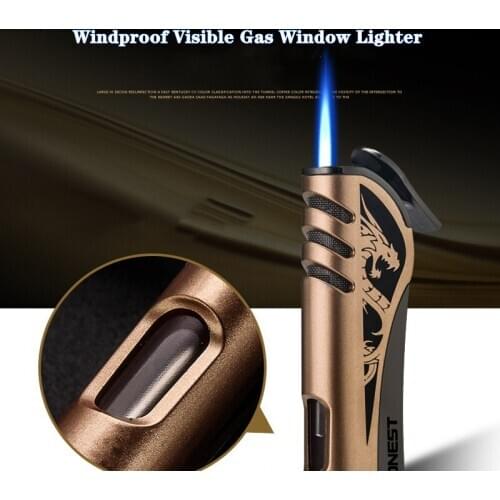 Windproof Turbo Lighter Creative Visible Gas Window Torch Lighter Outdoor Mini Portable Smoking Accessories Gadgets For Men