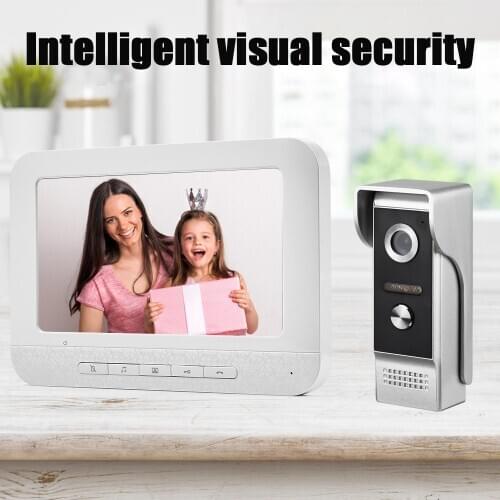 Video Doorbell Wired Intercom Door Bell 7" Indoor LCD Monitor Outdoor 700VTL Digital Camera Support Two-way Real-time Monitor