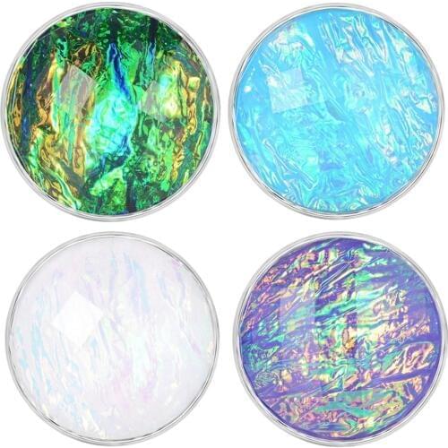 Vocheng Resin Ginger Snap button Charms Copper Metal Base 4 Colors 18mm snap button Charms Vn-1963