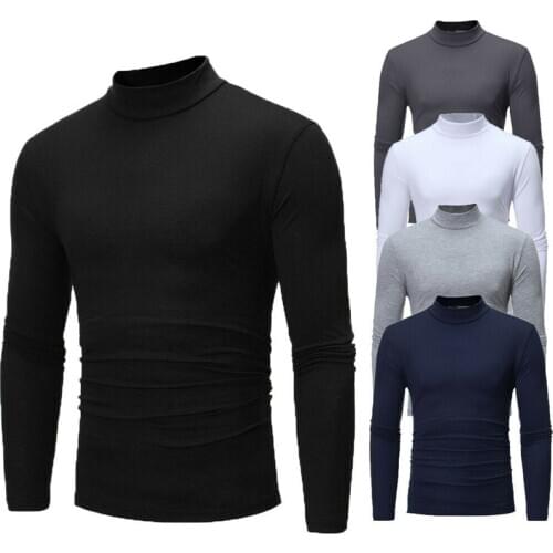 Brand New Gothic Men Turtelneck Sweater Pullover Long Sleeve Stretch Slim Basic Sweater Turtleneck Male Blouse Spring Clothes