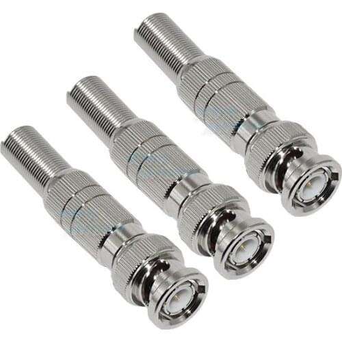 High quality 50/75 ohm pure copper gold plated BNC Male welding head Q9 surveillance camera copper core video cable connector