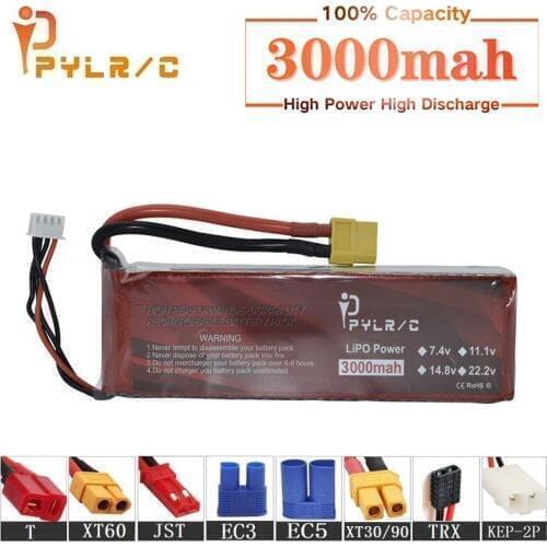 High Rate 14.8v 3000mAh Lipo Battery For RC Helicopter Parts 4s Lithium battery 14.8v 50C RC Cars Airplanes Drone Battery T/XT60