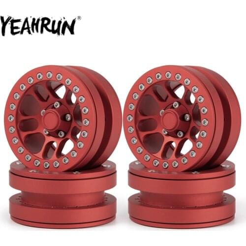 YEAHRUN 1.9" Metal Beadlock Wheel Rim for for 1/10 RC Crawler Axial SCX10 CC01 Wheel Hub Tires Upgrade Parts