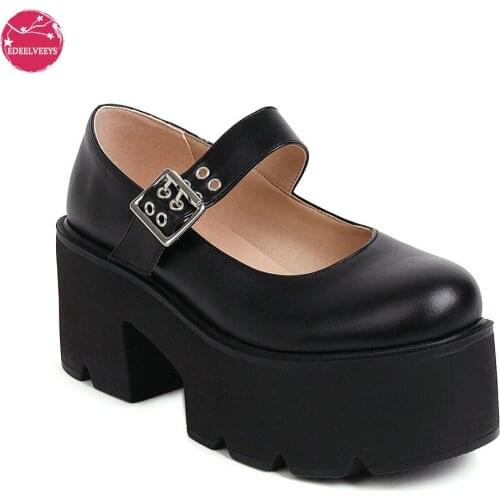 Womens Cute Lolita Cosplay Shoes Platform Gothic Punk Chunky Mary Jane PU Round Toe Oxfords Lightweight with Adjustable Buckle