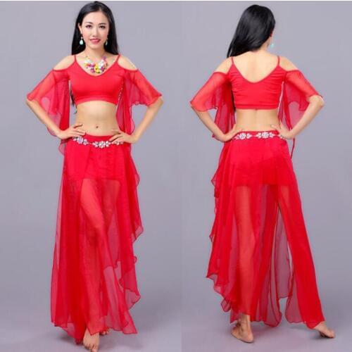 NEW 2018 Profession Belly Dance Suits for Women Sexy Oriental Dancing Costume Red White free-shipping