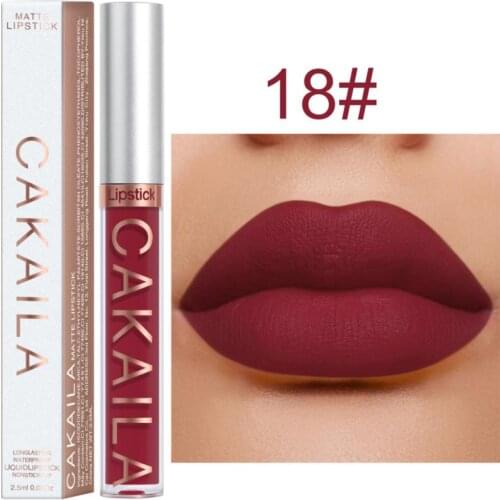 18 Colors Liquid Lipstick Matte Waterproof Red Lip Long Lasting Gloss Velvet Matte Lip Tint Makeup Non-stick Cup Cosmetics TSLM1