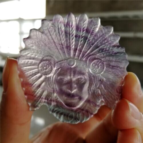 1pc TOP Quality Gem stones wicca fluorite crystal carving quartz Indian healing stones and crystals skull for jewelry home decor