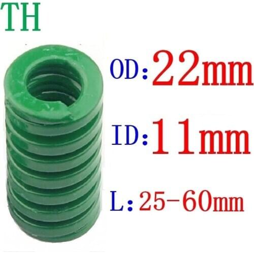 1Pcs Green heavy load Stamping Compression Mould Die Spring Outer Dia 22mm Inner Dia 11mm Length 20-60mm