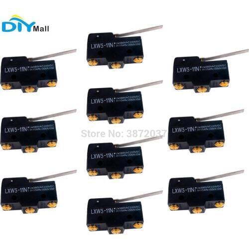 10pcs/lot DIYmall LXW5-11N1 Limit Travel Switch SPDT NO NC Momentary Straight Hinge Lever Microswitch