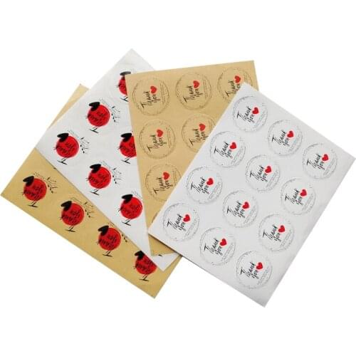 100pcs 38mm Cowhide white thank you round sealing sticker Seal Label For Scrapbook Business Stationery Sticker