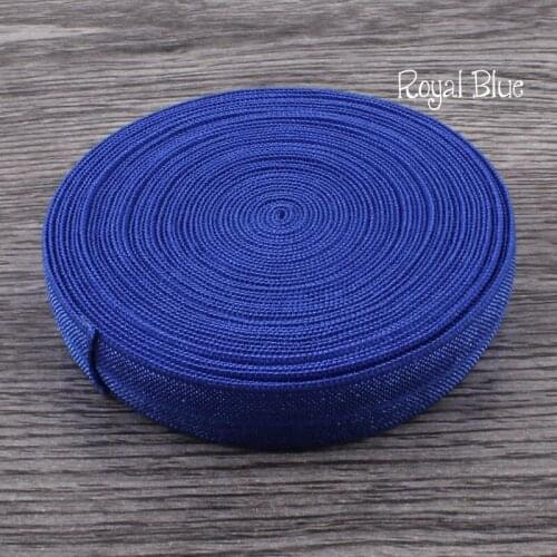 120Y OEM 5/8 Shiny Solid Highly-flexible Nylon Folded Over Elastic Ribbon Stretch FOE for Hair Tie/Hair Bows/Elastic Webbing