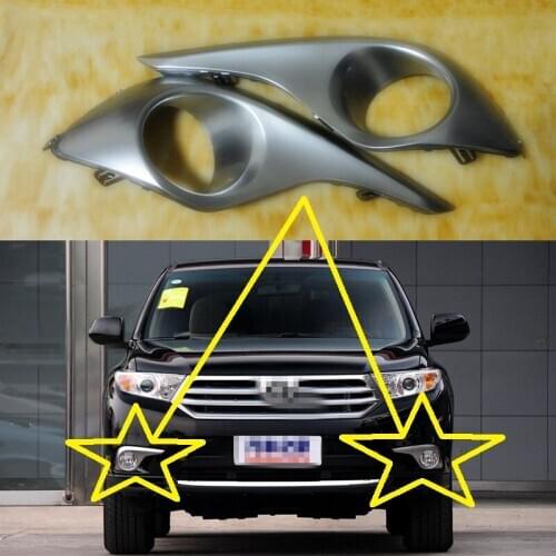2Pcs/Pair RH and LH Front bumper fog light lamp covers bezels for TOYOTA Highlander 2011-2013