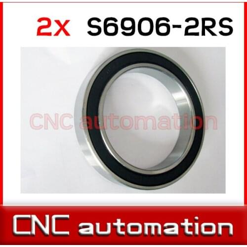 2pcs rubber sealed stainless steel radial shaft ball bearings S6906 61906 2RS 30*47*9mm for 30mm shaft