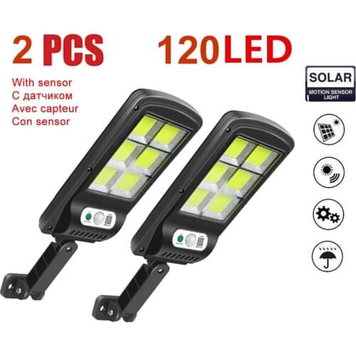 2pcs tabular oblong Remote Control Solar Light PIR Motion Sensor IP65 Outdoor Wall Lamp Solar Powered Garden Lamp Fence Yard Str