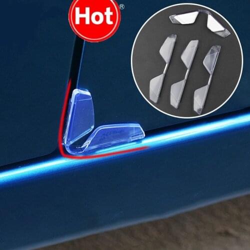 4pcs Car Door Protector Edge Guards Bumper Anti-collision Strips Sticker Auto Scratch Protection Edge Mouldings Clip Accessories