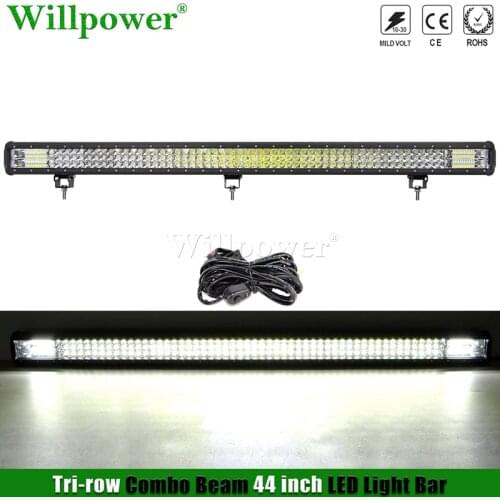 4x4 Truck Roof LED Light Bar 44" 612W LED Bar For Jeep Chevy Dodge Offroad Pickup SUV 4WD UTV Driving Fog Light 45inch Lightbar
