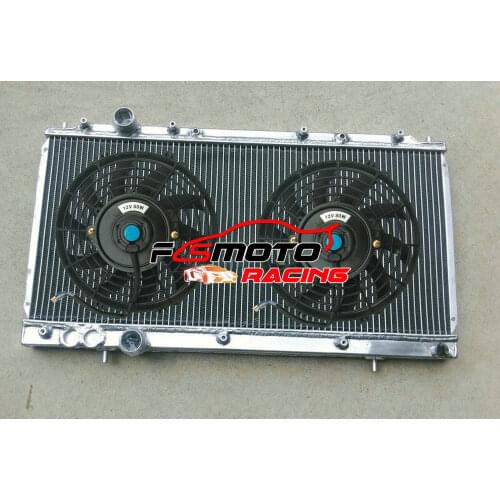 Aluminum Radiator + Fan For Mitsubi-shi FTO DEA Coupe DE2A DE3A 1.8L 2.0L GPX V6 GR GPR GX AT MT 1994-2000 4G93 6A12 16V MIVEC