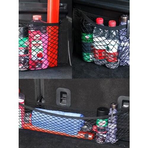 Car Back Rear Mesh Tunk Storage Net,Universal Mesh Cargo Net Car Storage Net Wall Sticker Organizer Pouch Bag Storage Mesh Net