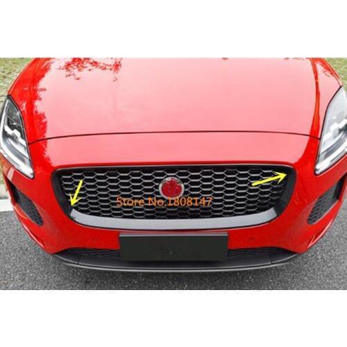 Car Cover Detector Carbon Fibre Trim Front Bottom Grid Grill Grille Hoods 1pcs For Jaguar E-Pace Epace 2017 2018 2019 2020
