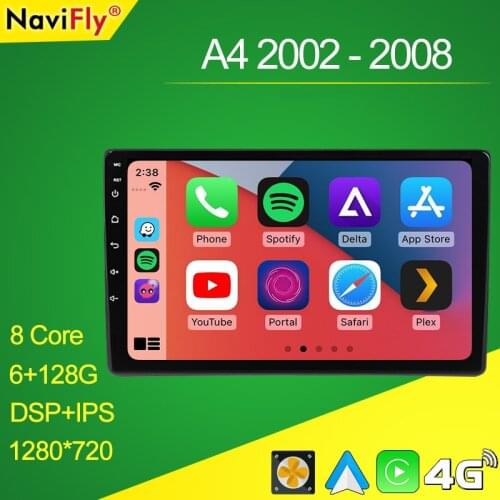 Wireless Carplay Android Auto For Audi A4 B6 B7 2000 - 2009 S4 2002 - 2008 RS4 2005 - 2009 Car Radio Multimedia Video Player