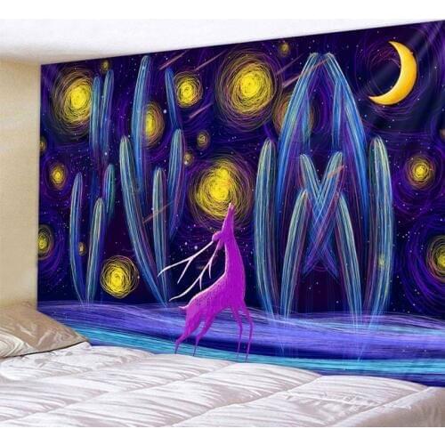 Hand Painted Cactus Printed Large Wall Tapestry Cheap Hippie Wall Hanging Bohemian Wall Tapestries Mandala Wall Art Decor