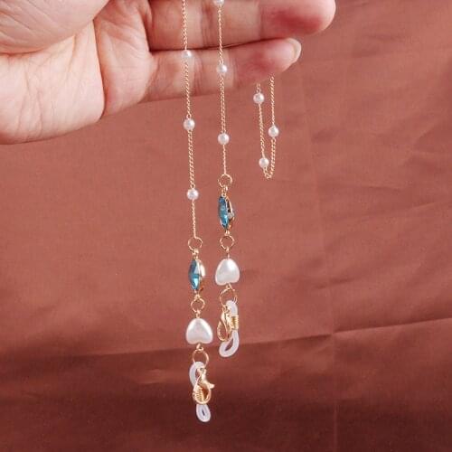 Sunglasses Masking Chains For Women Heart Pearl Crystal Eyeglasses Chains Lanyard Glass 2021 New Fashion Jewelry Wholesale Gifts