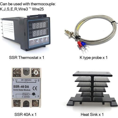 Digital PID Temperature Controller Thermostat AC 110V 220V Dual SSR DC 12V Output 0~400 Celsius REX-C100 for Aquarium Incubator