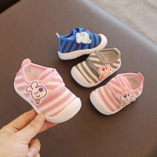 Newborn Unisex Baby Shoes Cartoon Air Mesh Baby Girl Booties Anti-Slipwinter Spring Autumn First Walkers Sports Shoes