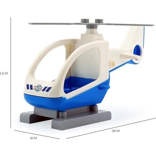 Big Size Childs Gift Car Series Educational Toys Develop Childrens Interest Building Blocks Police Helicopter Model Big Size