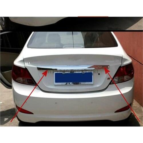 FOR Hyundai Solaris Verna I25 Grote Avega 2011-2016 high quality stainless steel tailgate decoration car styling car accessories