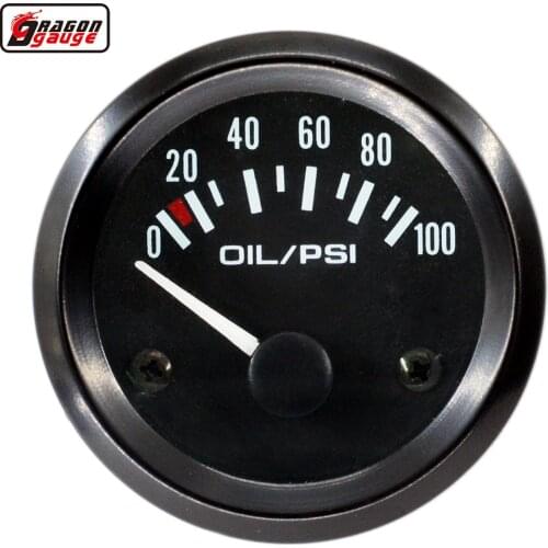 Dragon gauge 52mm Pointer Auto Car Oil Pressure Gauge Meter Car Styling Car Instruments 0-100 PSI Free shipping