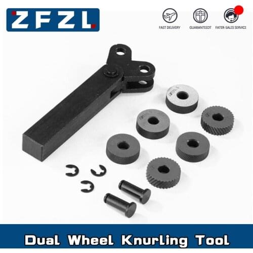 Dual Wheel Knurling Tool Kit 7pcs 0.5mm 1mm 2mm Wheel Linear Pitch Knurl Set Steel Lathe Cutter Wheel Knurling Tool Set