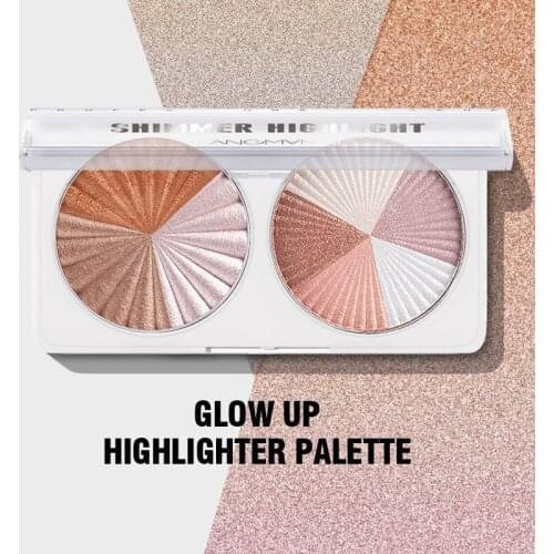 Double disc mixed color crystal Highlighter Facial Bronzers Powder Palette Professional Illuminator Face Makeup