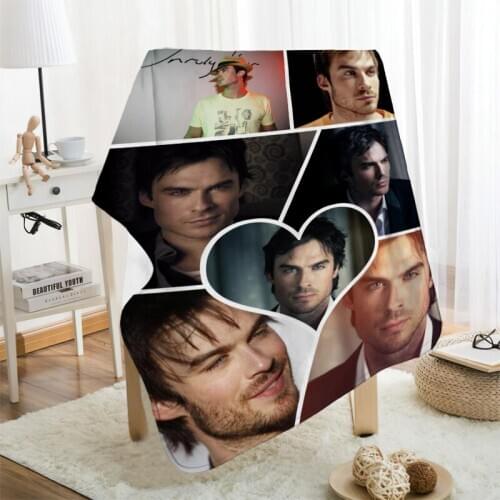 Musife Custom Ian Somerhalder Flannel Blanket Design Your own Blanket Flannel Blankets for Sofa DIY Dropshipping
