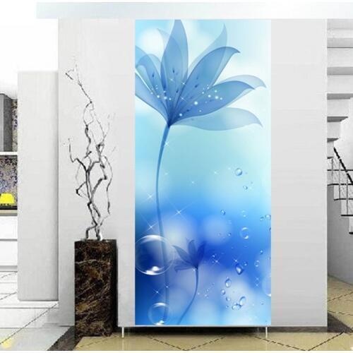 Custom mural Blue flowers modern minimalist background wallpaper bedroom livingroom non-woven wallpaper murals
