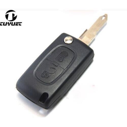 Replacement Key Case For Peugeot 206 2 Buttons Folding Flip Remote Key Shell NE73 Blade