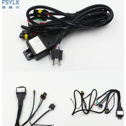 FSYLX 12V 35W 55W 75W HID Bi xenon H4 Wire Harness Controller for Car Headlight Retrofit connect hid bixenon projector lens