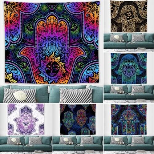 Bohemian Style Tapestry The Hand of Hamsa Tapestry Art Tapestry Decor Wall Tapestry for Living Room Dorm Background Tapestries