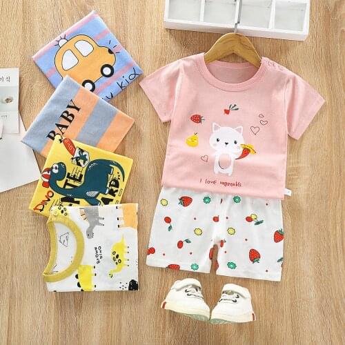 Childrens T Shirts Set 21 New Summer Casual Clothes Boys' And Girls' Shorts 2 Piece Set For Kids Baby Girl Outfits 0-4 Year Old