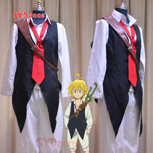 Japanese Anime The Seven Deadly Sins Meliodas Cosplay Costume Dragons Sin of Wrath cosplay Full Set High quality Uniform