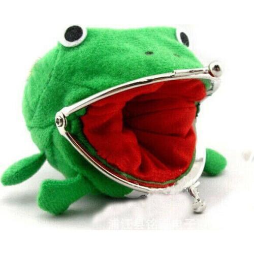 1PCS Cartoon Frog Coin Holder Purse Wallet Shape Fluff Clutch Cosplay Green Mini Purse Pouch new hot