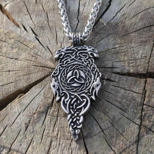Lanseis 1pcs viking symbol pendant celt wolf pendant necklace