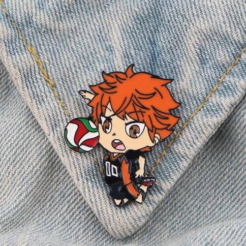 LT734 Wholesale Japanese Anime Haikyuu Cute Enamel Pins Badge Brooch Backpack Bag Collar Lapel Decoration Jewelry Gifts