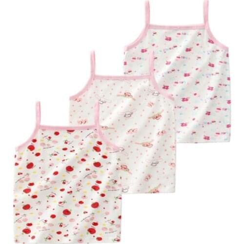 Summer Tank Top For Girls Cartoon Kids Underwear Model Cotton Girls Undershirt 3pcs/lot Children Singlets Toddler Tank Tops